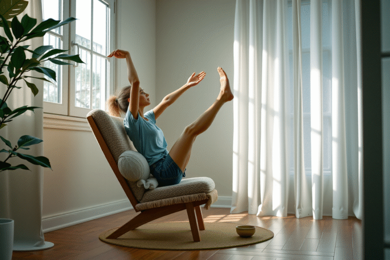 5 efectivos ejercicios de yoga en silla para mejorar tu bienestar