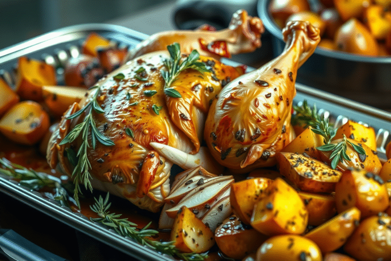 Receta de pollo al horno con papas: ¡Sabrosa y fácil de preparar!